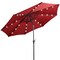 Costway 10ft Patio Solar Umbrella LED Patio Market Steel Tilt W/ Crank (Burgundy)